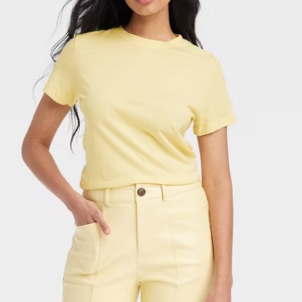 a new day Light Yellow Short Sleeve Tee